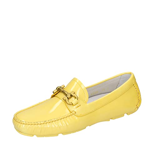 SALVATORE FERRAGAMO Mocasines Mujer Charol Amarillo 37 EU