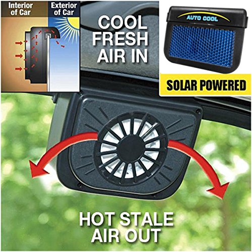 SANON Extractor de Aire Alimentado por Energía Solar Ventilador del Radiador del Coche Purificadores de Aire del Radiador de Ventilación de Ahorro de Energía 148 X 58 X 110 Mm (Negro)