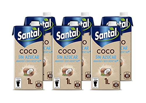 Santal Bebida Vegetal Coco, Sin Azúcar Añadido, 6 x 1L