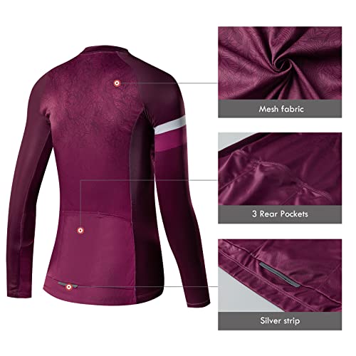 Santic Maillot Ciclista Mujer Top Ciclismo Bicicleta Bici Transpirable Secado Rápido Reflectante Jersey Ciclista Andrea Violet EU M