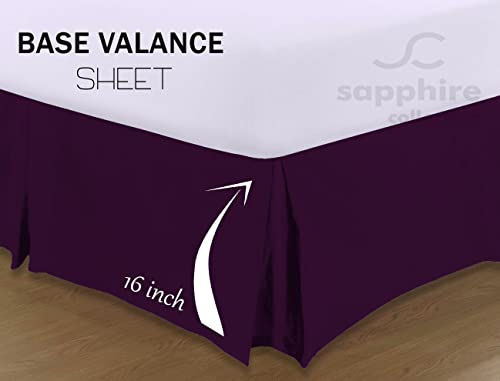 Sapphire Collection Falda de cama de polialgodón plisada, todos los tamaños, color liso, ciruela, doble