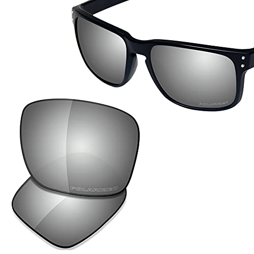 Saucer Lentes de repuesto premium para gafas de sol Oakley Holbrook Mix OO9384, Alta definición: metal cromado polarizado., Talla única