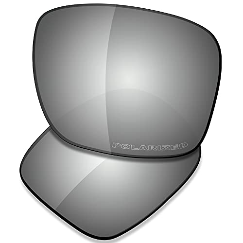 Saucer Lentes de repuesto premium para gafas de sol Oakley Holbrook Mix OO9384, Alta definición: metal cromado polarizado., Talla única