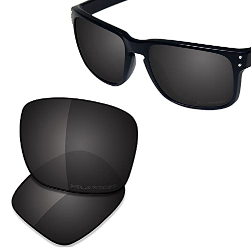 Saucer Lentes de repuesto premium para gafas de sol Oakley Holbrook Mix OO9384, High Defense - Carbon Black Polarized, Talla única