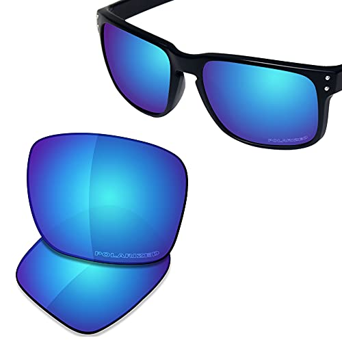 Saucer Lentes de repuesto premium para gafas de sol Oakley Holbrook Mix OO9384, High Defense - Glacier Blue Polarized, Talla única