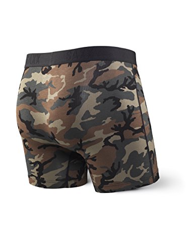 Saxx Men's Underwear Ropa Interior para Hombre – Calzoncillos Bóxer Vibe con Soporte Interno Ballpark Pouch TM Integrado – Ropa Interior Masculina , Woodland Camo, L