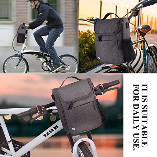 Selighting Impermeable Bolsa de Manillar de Bicicletas de Carretera y de Montaña para Ciclismo, Incluye Correa para el Hombro Extraíble y Cubierta para la Lluvia, Capacidad de 4L (Gris)