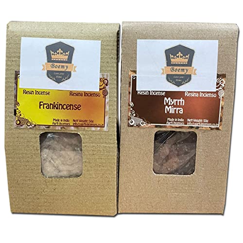 Set 2 Inciensos Naturales en Resina | Incienso en Grano [ Frankincense y Mirra ] | 2 x 50 gr.