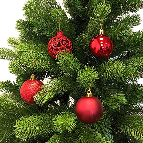 Set de 50 Bolas de Navidad Ø3/4/6cm plástico Rojo Adornos del árbol de Navidad decoración navideña decoración para el Abeto