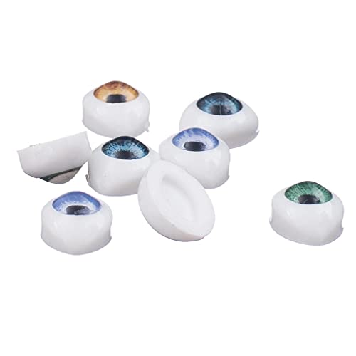 Sharplace 8 Pairs of Oval Flat Realistic Plastic Eyes For Mask Doll That