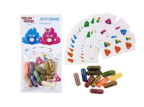 Shit the Glitter - potty training refill/child motivation incl. Glitter and Sticker/reward system/for Boys and Girls