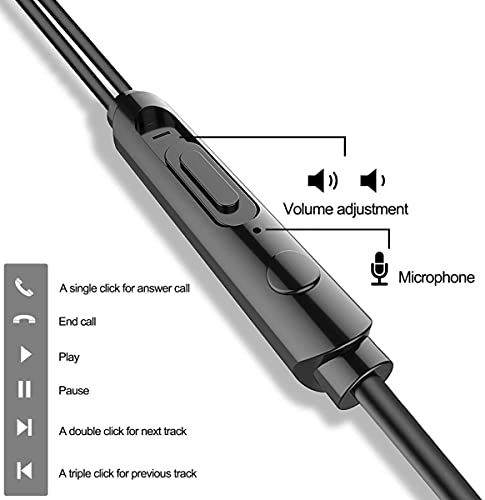 SIKAMARU - Auriculares internos, estéreo, graves potentes, con mando a distancia y micrófono, para ordenadores portátiles y juegos, aislamiento de ruido, sin enredos de cables, 4 pares