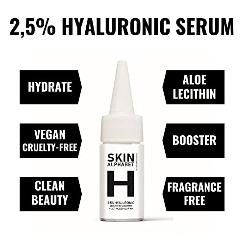 Skin Alphabet - Sérum de Ácido Hialurónico Antiarrugas, Sérum Clínico con 2% de ácido hialurónico, 30ml