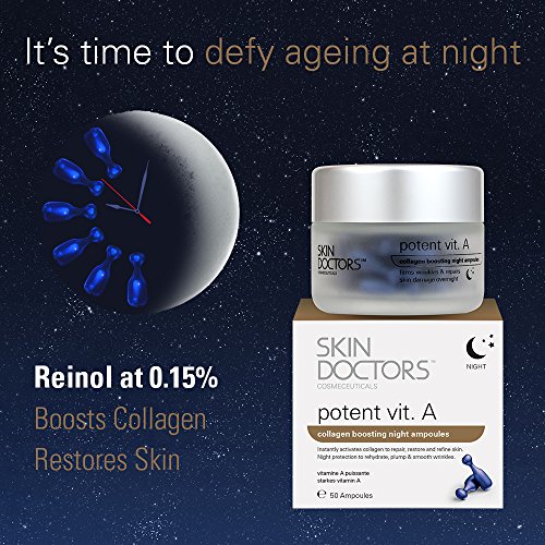 Skin Doctors Potent Vitamin A | Retinol | Crema antiarrugas | Repara, restaura y unifica el tono de la piel | Estimula la producción de colágeno | 50 ampollas