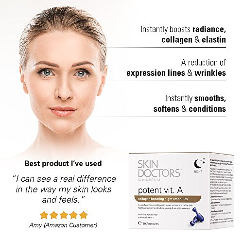 Skin Doctors Potent Vitamin A | Retinol | Crema antiarrugas | Repara, restaura y unifica el tono de la piel | Estimula la producción de colágeno | 50 ampollas