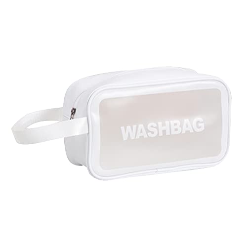 skrskr Bolsas de cosméticos Transparentes Bolsa de Maquillaje Impermeable de PVC Bolsa de Almacenamiento portátil de Viaje de Gran Capacidad Bolsa de Aseo Organizadores con asa