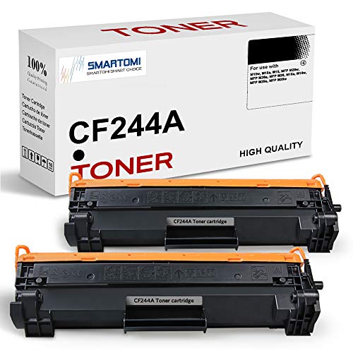 SMARTOMI - 2 cartucho de tóner negro de alto rendimiento compatible con cartuchos CF244A 44A para impresoras HP LaserJet Pro MFP M15w M15a M15 M28w M28a M28 M16a M16w M29a M29w (con chip 1000 páginas)