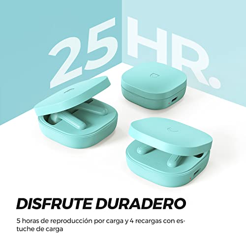 SoundPEATS Auriculares Bluetooth, TrueAir2 Auriculares internos inalámbricos con 4 micrófonos, Bluetooth 5.2 TrueWireless Mirroring, Reducción de Ruido CVC 8.0, Verde