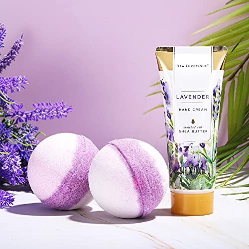 Spa Luxetique Set de Baño y Ducha, Set de 12 Regalos para Mujer a Lavanda，Set de Spa para Hogar, Incluye Gel de Ducha, Baño de Burbujas, Aceite de Masaje, Bomba de Baño, Regalos Originales para Mujer