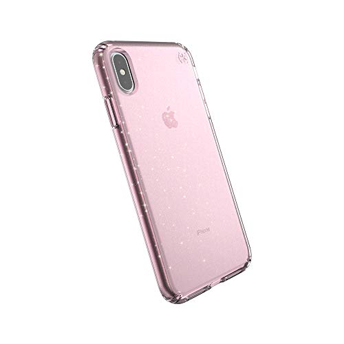 Speck Presidio Clear with Glitter - Case for iPhone XS MAX (Gold Glitter/Bella Pink)