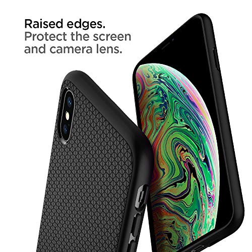 Spigen Funda Liquid Air Compatible con iPhone XS y Compatible con iPhone X - Negro