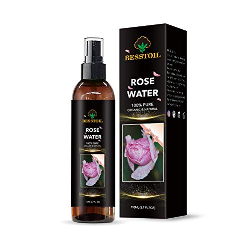 Spray de agua de rosas búlgaras - Puro y orgánico - Lo mejor para tónico facial, piel, cabello, cuidado del cuerpo, spray de viaje - Pulverizador de niebla fina - 110 ml