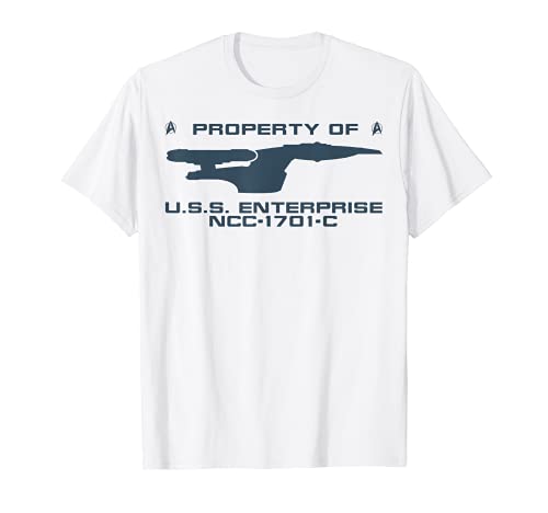 Star Trek The Next Generation U.S.S Enterprise Property Text Camiseta
