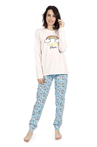 Stay AT Home Pijama Manga Larga Rainbow Power para Mujer