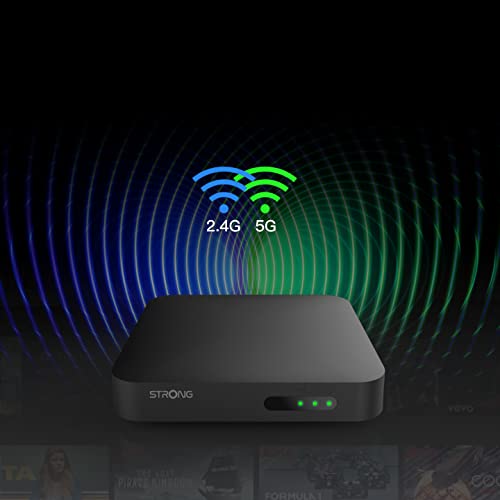 Strong Leap-S1 Android TV box ultra HD 4K - Receptor de Android y OTT, acceso directo a Google Playstore, streaming de vídeo, Bluetooth, asistente vocal Google, SPDIF óptico, puerto USB 3.0, negro