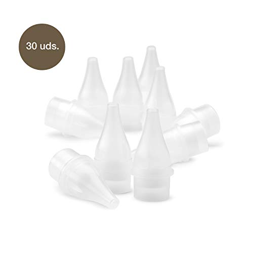 SUAVINEX 307652 3 x 10 Recambios Aspirador Nasal Anatómico, para Bebés +0 Meses, 10 Puntas Blanditas + 10 Esponjitas Desechables, 0% BPA, Blanco, 30 Unidades