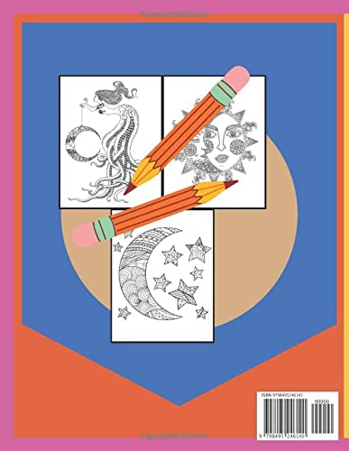 Sun Moon & Star Adults Coloring Book For: An Adult Coloring Book With Beautiful Sun, Moon ,Star And Planets Design For Relaxation, Stress Relief.