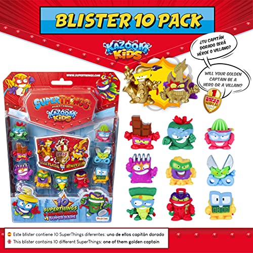 SuperThings Kazoom Kids - Blíster 10 Pack y Pack Sorpresa 20 Sets | Contiene Blister 10 Pack, Blister 6 Kazoom Slider, 15 Sobres One Pack, 3 Kazoom Kids y Lata Team Terrible| Juguetes para Niños