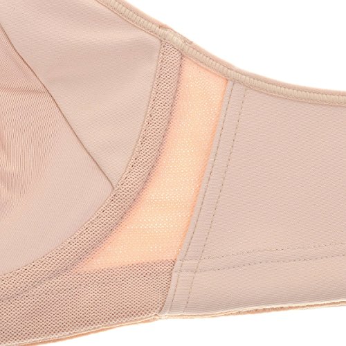 SYROKAN - Sujetador Deportivo con Aros Espalda Deportiva Sin Relleno para Mujer Beige 90E