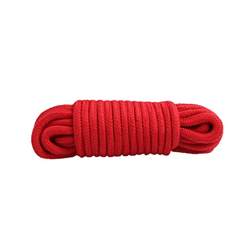 SYSI Cuerdas de Algodón Multipropósito Suave, 10m Cuerda de Acampada Cuerda de algodón, Gruesa Trenzada de algodón para Jardines, Barcos, Mascotas, Cuerda de Escalada, Cuerdas Multiusos (Rojo)