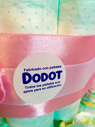 Tarta de pañales DODOT Johnson´s baby ROSA + chupete y babero