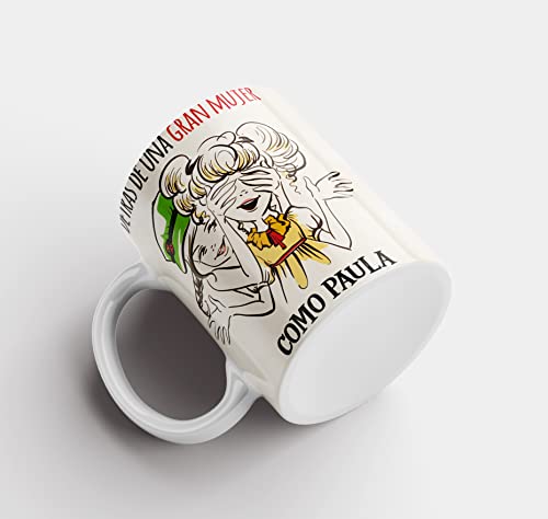 Taza Original Personalizada con Nombre y Frase | Detras de una Gran Mujer Loca Amiga de Cafe Desayuno para Regalar (Gran Mujer)