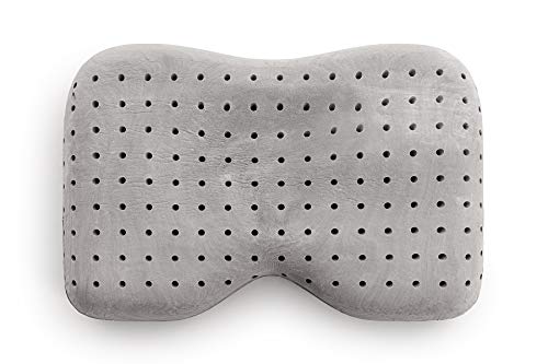 Textilhome - Almohada Viscoelástica Cervical - Tejido Ecológico Aloe Vera, núcleo de Visco Puro 100% Natural Gris Perforado - Doble Funda con Cremallera. Adaptativa Termoregulada.