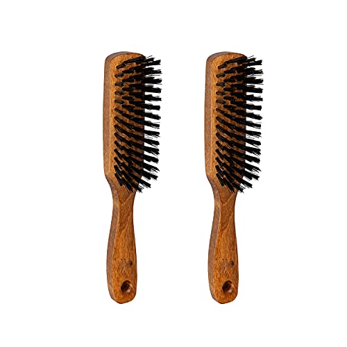 The Bluebeards Revenge, Vegan Friendly Beard Brush For Men, Animal Free Synthetic Bristle Beard And Moustache Brush, To Soften And Style Facial Hair, Duo Pack