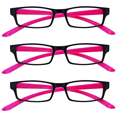 The Reading Glasses Company Gafas De Lectura Negro Neon Rosa Cuello Lectores Valor Pack 3 Mujeres Señoras Rrr20-4 +1,50 3 Unidades 88 g