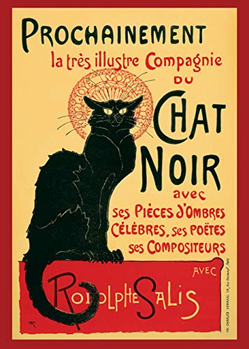 Theissen Le Chat Noir The Black Cat Vintage Advertisement Cool Wall Decor Art Print Poster - Matte Poster Frameless Gift 11 x 17 pulgadas (28 x 43 cm) *IT-00153