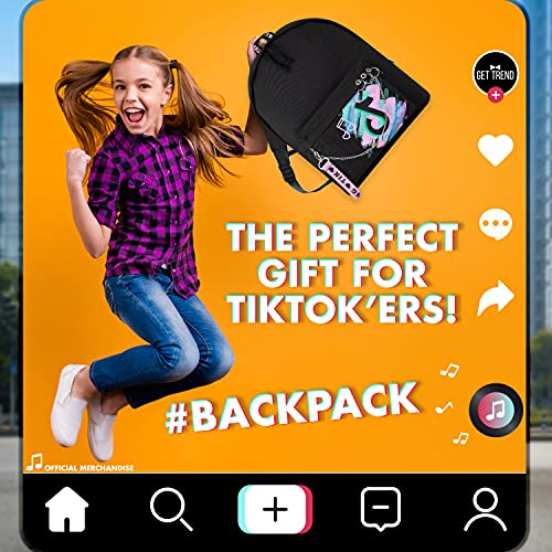 TikTok Mochilas Escolares, Mochila Niña y Adolescente, Mochilas Escolares Juveniles, Regalos para Niñas (Negro)