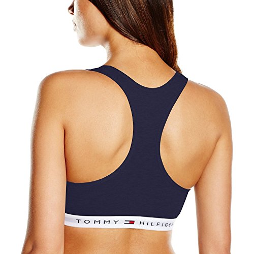 Tommy Hilfiger Bralette Sujetador Deportivo, Azul (Navy/White Blazer-PT 416), 36 (Talla del Fabricante: SM) para Mujer