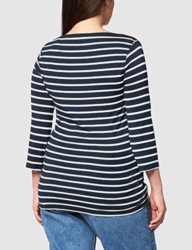 Tommy Hilfiger Heritage Boat Neck tee 3/4 Camiseta, Azul (Midnight/Classic White 903), Medium para Mujer