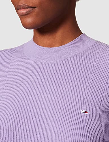 Tommy Jeans TJW Essential Rib Sweater Suter, Violet Viola, XL para Mujer