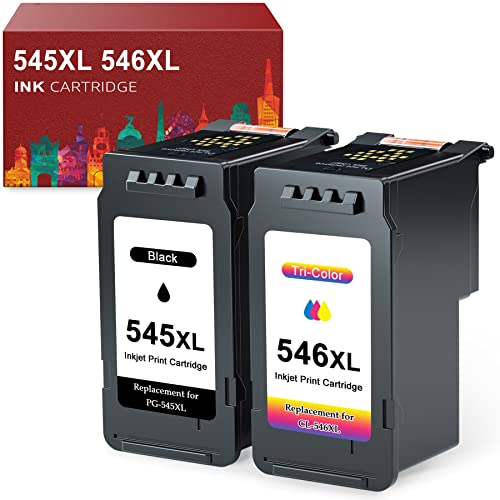 Toner Kingdom Compatible PG-545XL CL-546XL Reemplazo para Cartuchos de Tinta Canon 545 546 XL para Canon Pixma TR4550 TS3350 TS3351 TS3151 TS3150 MX495 MG2950 MG2550 MG2550S iP2850 (Negro, Tricolor)