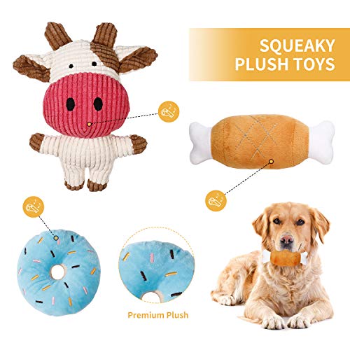 Toozey Juguetes para Perros Cachorros - 7 Mordedor Perro Peluche para Perros Cachorro Juguetes Perros Pequeños - Juguetes para Perros Grandes Juguetes Interactivos para Perros - algodón Natural