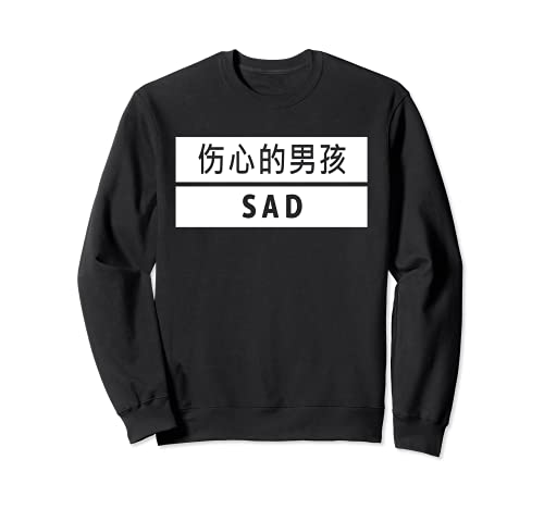 Triste diseño de estilo urbano estético, regalo emocional para Otakus Sudadera