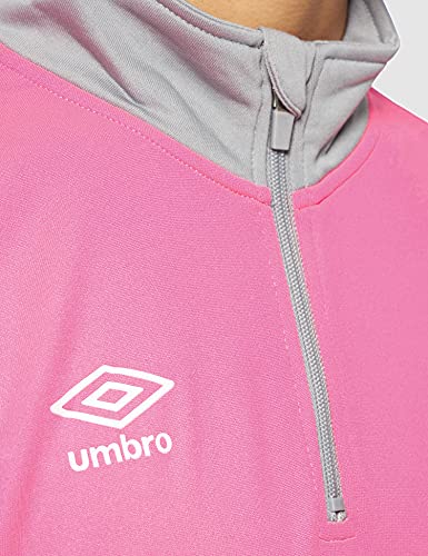 UMBRO Covadonga Training Sweat Sudadera De Entrenamiento, Hombre, Gris y Fucsia, XL