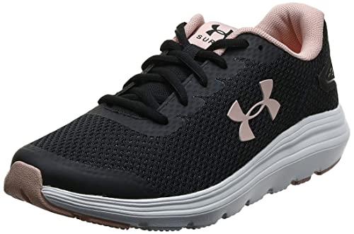 Under Armour UA W Surge 2, Zapatillas para Correr Mujer, Negro (Black/White/Particle Pink), 43 EU