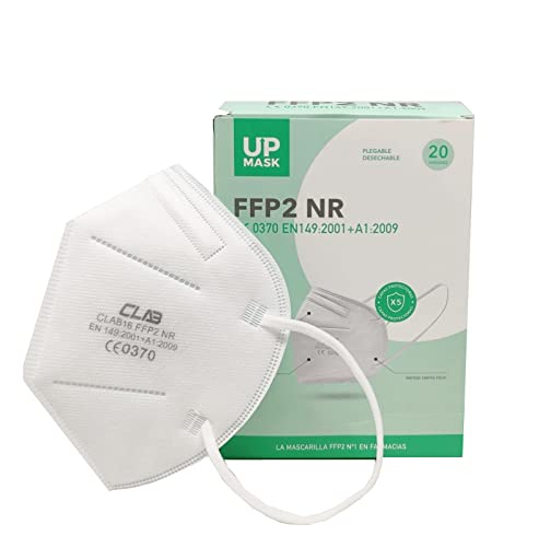 Up Mask x20 | Mascarillas FFP2 de 5 Capas con Certificación Europea Blancas 👍 CE 0370 | EN149:2001+A1:2009 | UE 2016/425